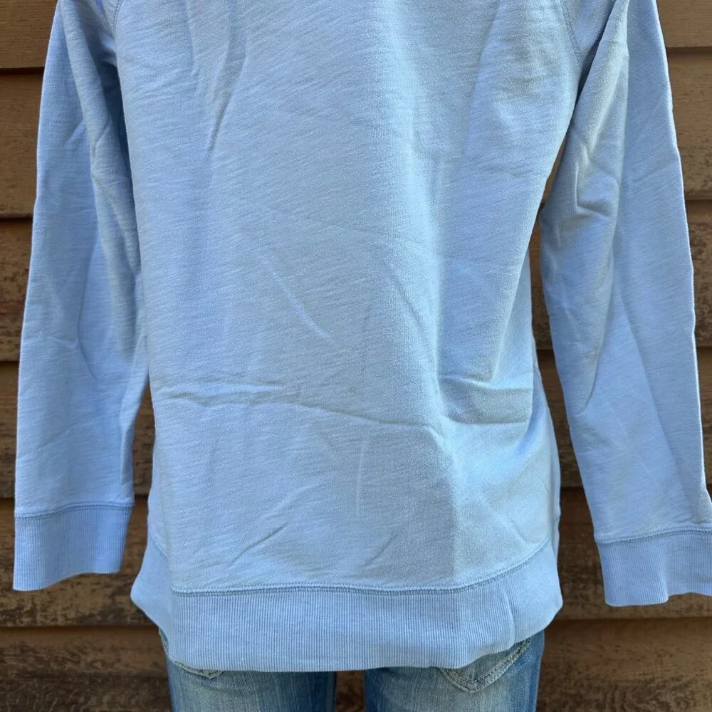 Sonoma Womens Striped Light Blue Long Sleeve Pullover Sweatshirt M - Picture 8 of 8